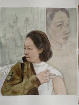 窦凤至 《担当 生命之三》 水彩